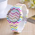 colorful rainbow silicone rubber band watch, kids children girls watches wholesale promotional gifts made in China